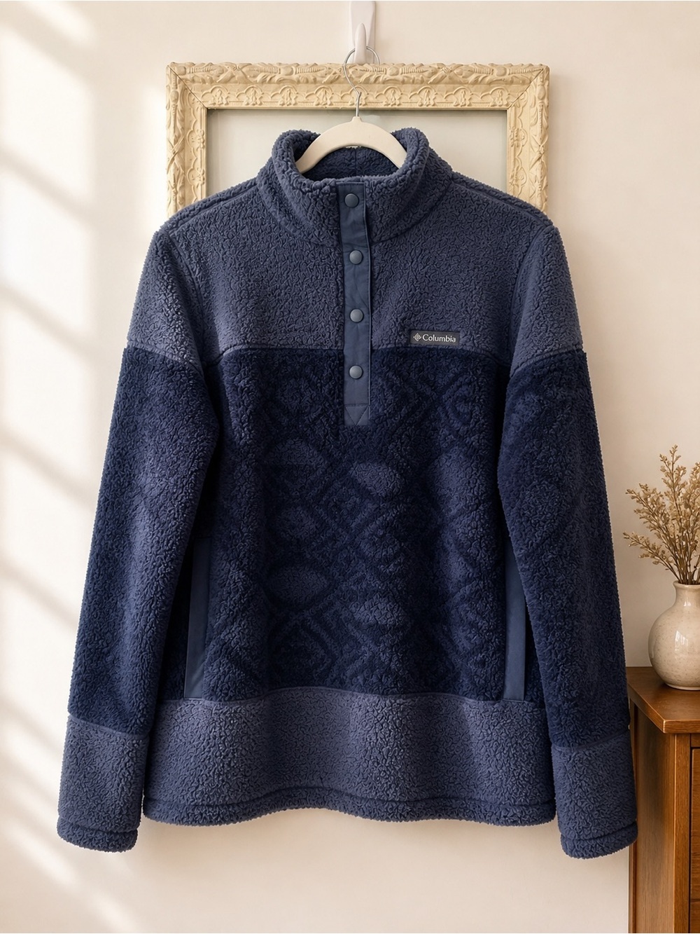 COLUMBIA | Aztec Navy Two-Tone Sherpa Zip Pullover